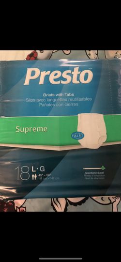 Adult diapers special today 13 packs for only 60.00
