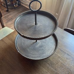 SHATRANO COPPER 2-TIER PLATTER 