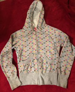 Kids size small printed full zip hoodie