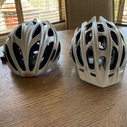 His And Hers White Bike Helmets