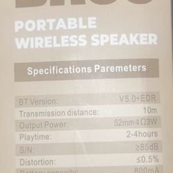 Portable Wireless Bluetooth Speaker 