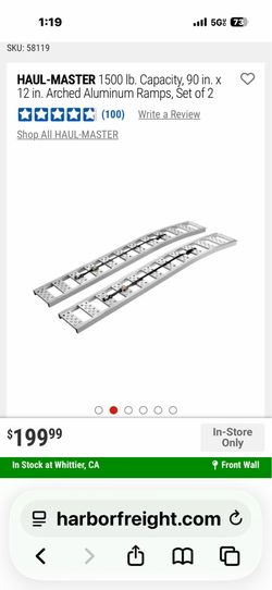 Aluminum ramps 90” L by12”W