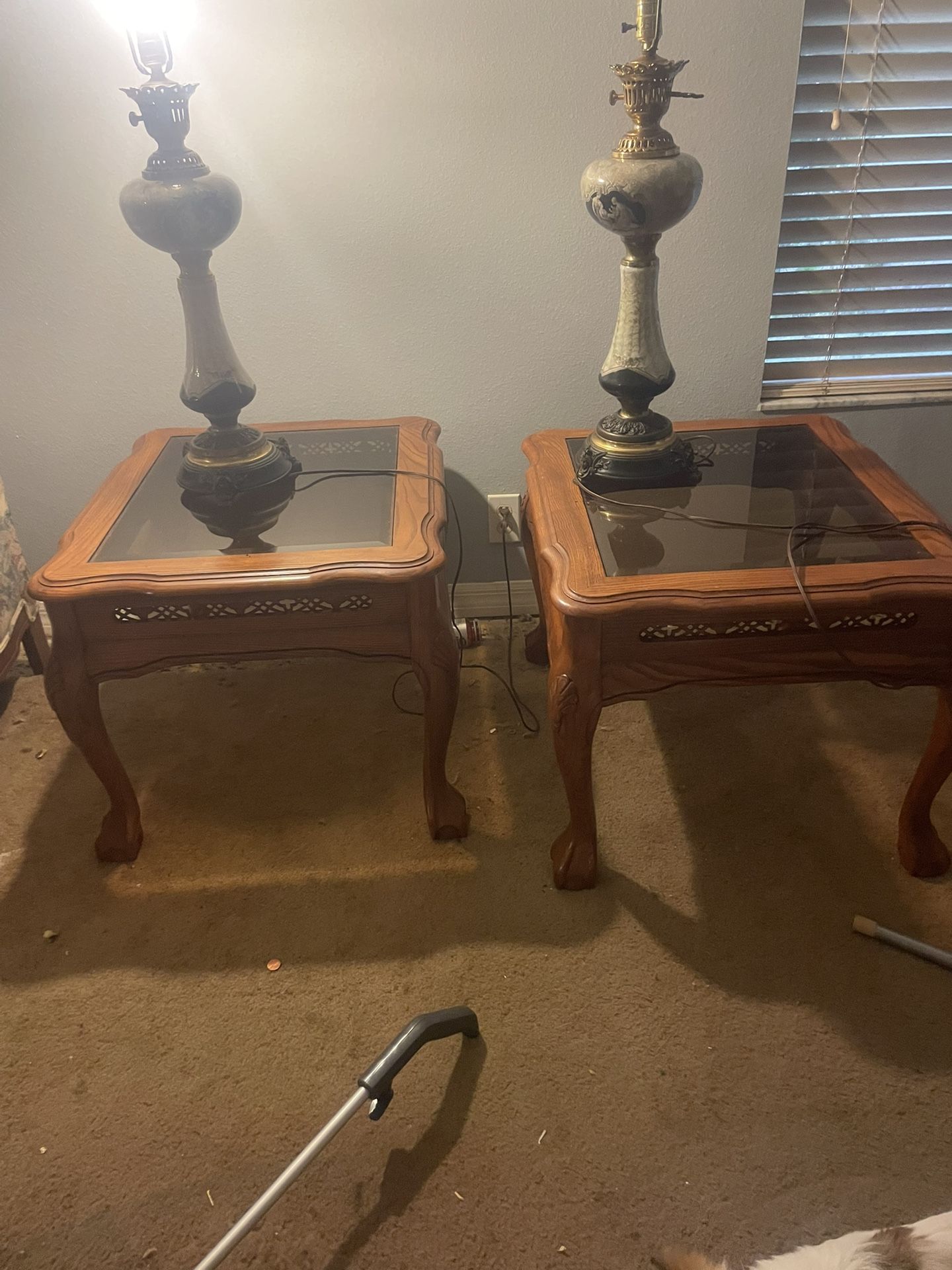 Two End Tables Antique