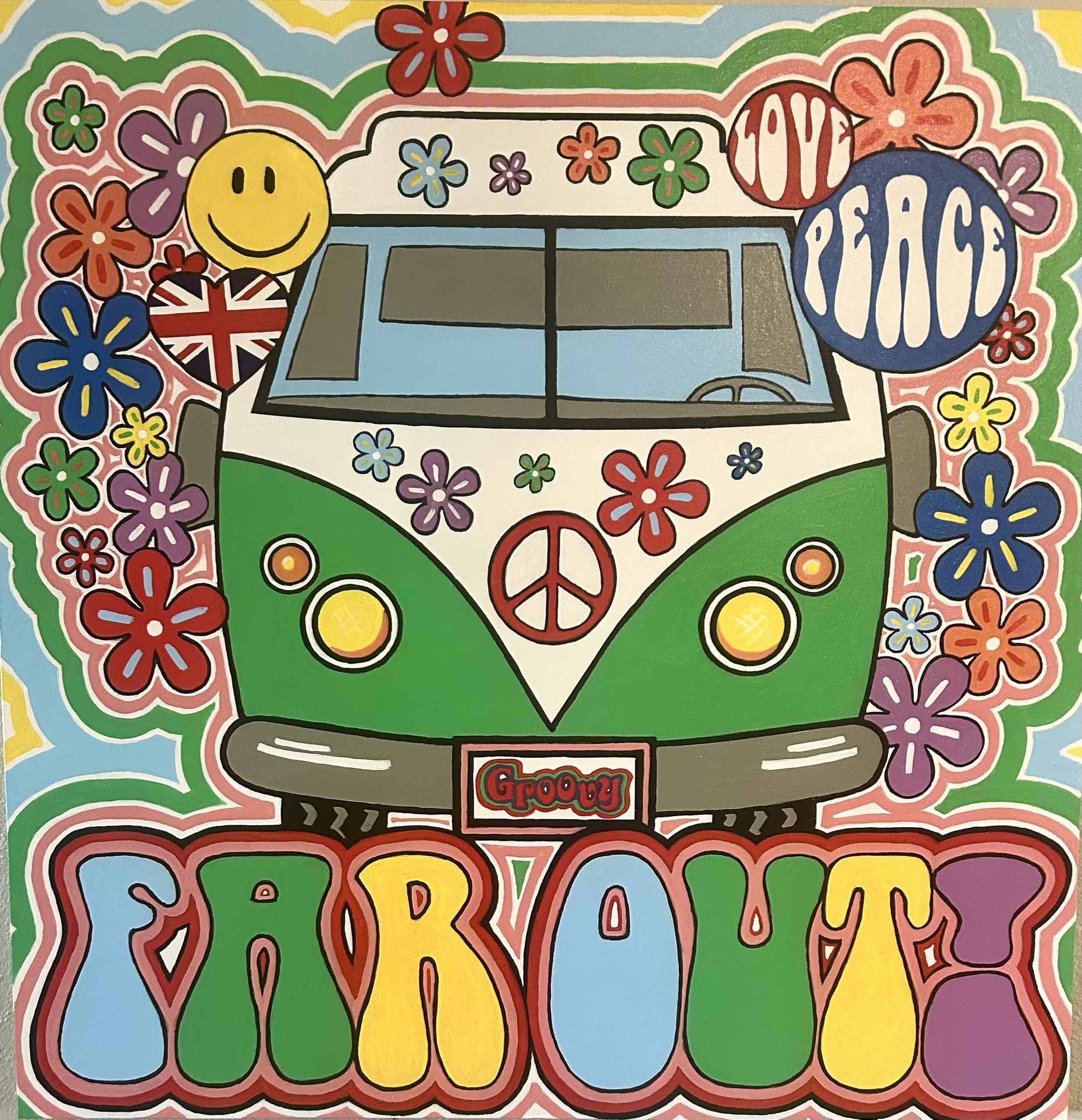 Far Out! 24x24 Acrylic Enhanced Over Vinyl Print