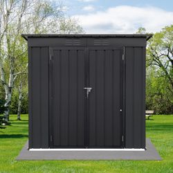 Metal garden sheds 6ftx4ft outdoor storage sheds black