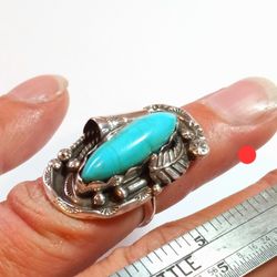 $60! Awesome 925 Sterling Silver Turquoise Navajo Made Ring 