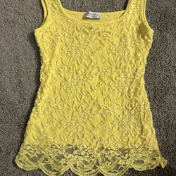 Yellow Lace Tank Top – BSB Collection Size Small