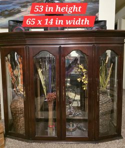 China Cabinet With Light And Mirror 