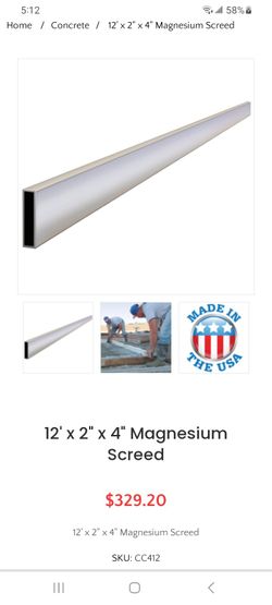 Magnesium Concrete Screed 12 Ft