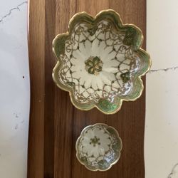 Antique Hand Painted Candy & Nut Bowls