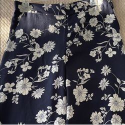 Loft Floral Wide Leg Pants