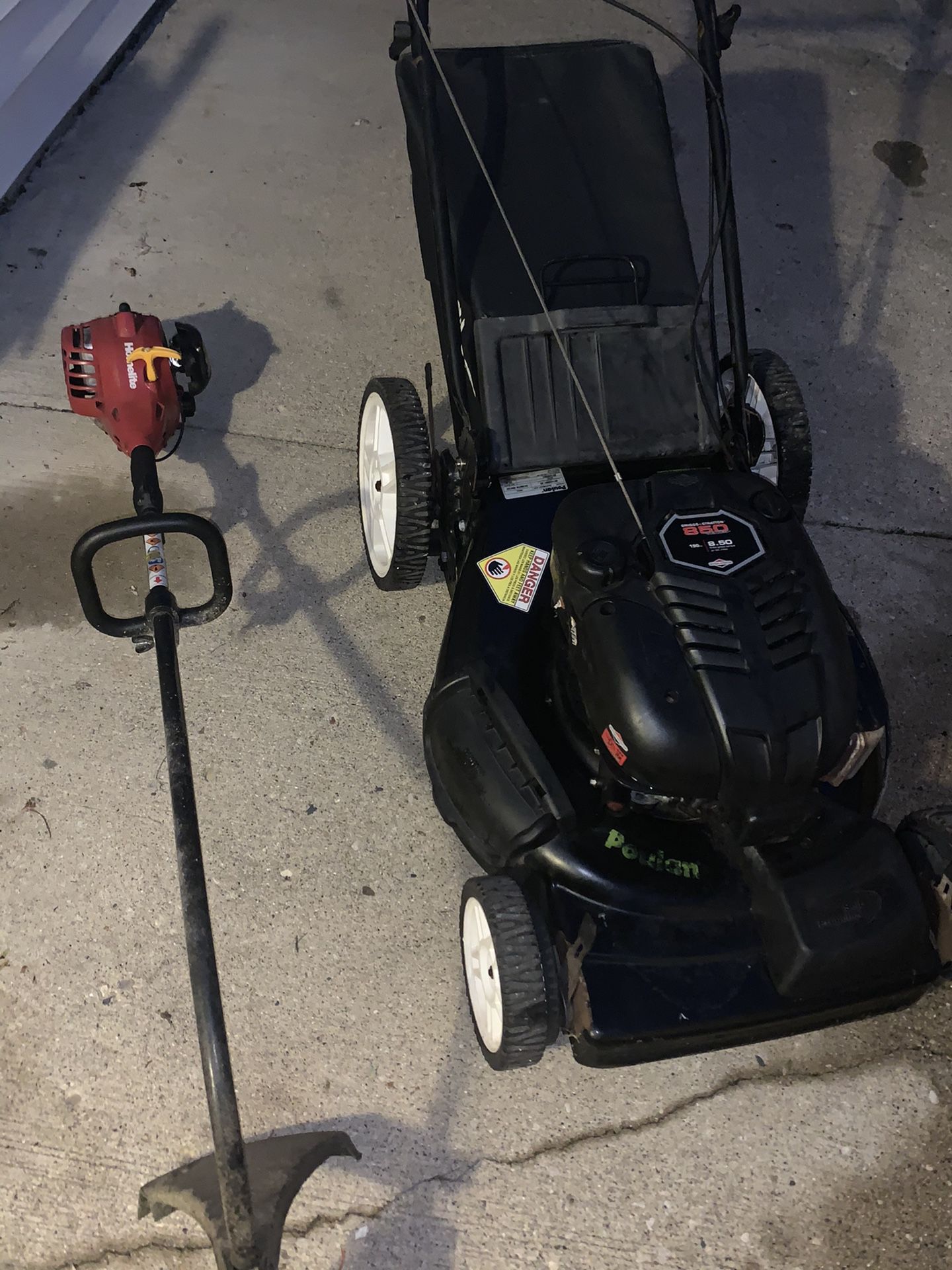 Lawnmower and weed eater