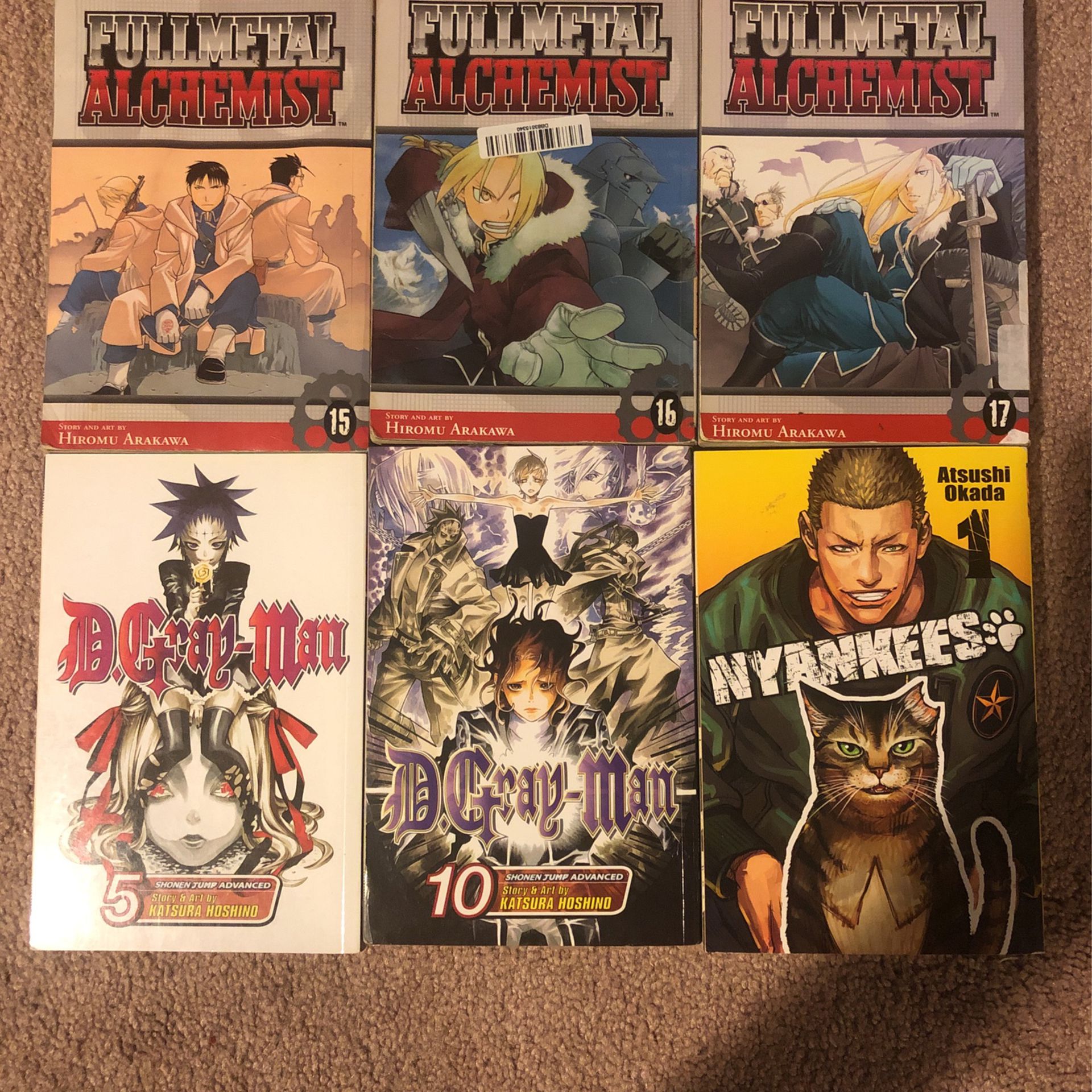 Random Manga Lot (FMA 15-17, D Gray Man) 