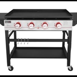 New Other Royal Gourmet 4-Burner Gas Griddle with Foldable Side Tables