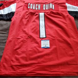 Dan Quinn Signed Atlanta Falcons Jersey 