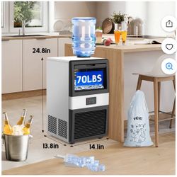  Commercial Ice Maker Machine Under Counter 80LBS/24H, Auto Clean for Home Bar, Shop, Office New