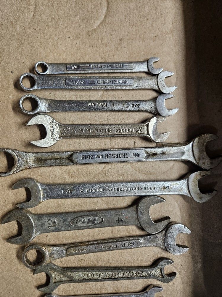 1/4" To 9/16" Wrenches, Good. $10 Obro.  Pickup In Mayfair Area. Check Out My Other Listing's 