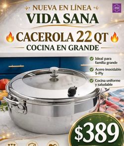 Cazerola 22 qt 5 tryply