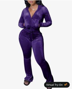 Women’s velvet set purple small size