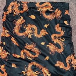 Dragon Skirt (black And Red)
