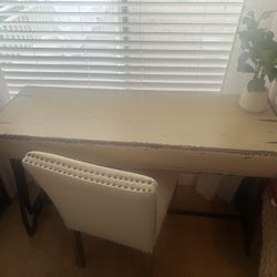 Unique Industrial Console Table/Desk & Chair