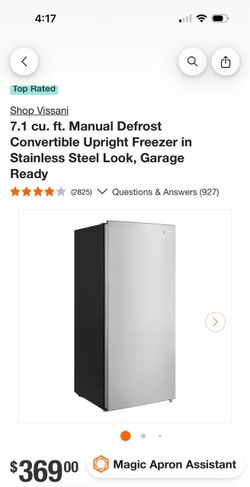 Vissani 7.1 cu. ft. Upright Freezer Stainless Steel