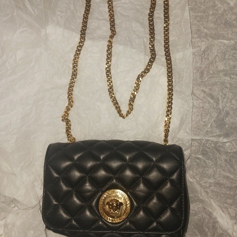 Versace Black Mini Bag With Gold Tone