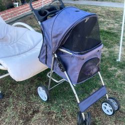blue dog stroller 