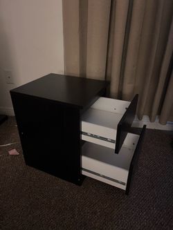 Bedroom 2 drawer end table - dark brown MUST GO!!