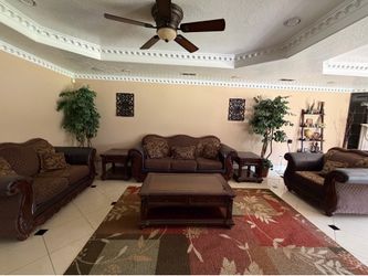 Full Living Room Furniture Set – 3-2-1 Sofa + Coffee Table + 2 Side Tables