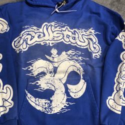 Blue Hellstar Hoodie.     S,m,l,xl