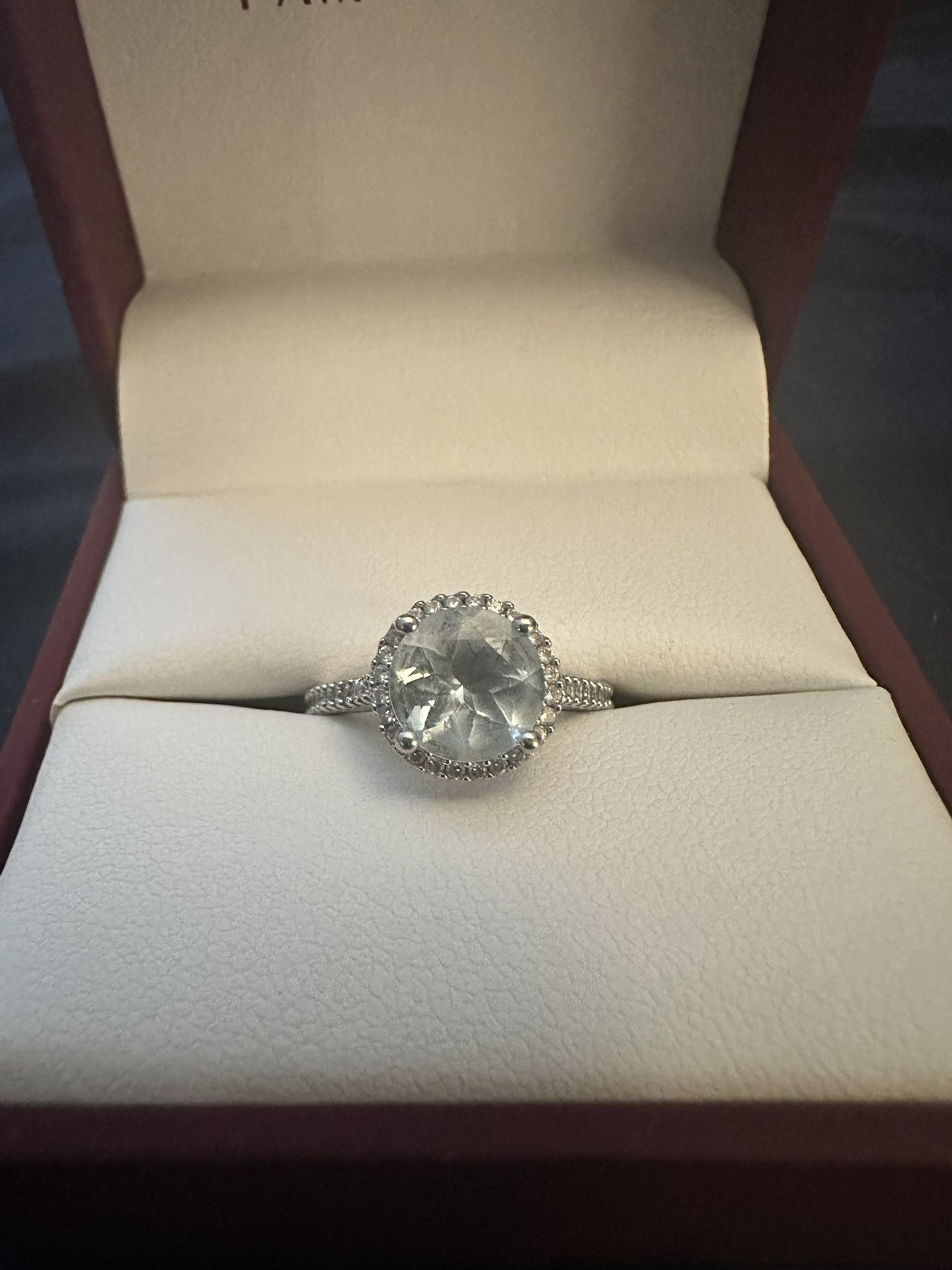 14k WG Aquamarine Engagement Ring