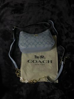 Baby blue coach handbag