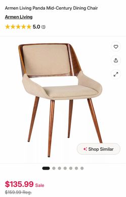 Armen Living Panda Mid-Century Dining Chair