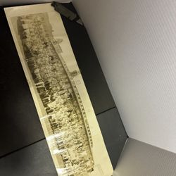 Antique 1930s-40s Panoramic Factory Workers Group Photo 29.5" x 8"