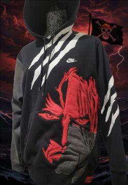 Upcycled nike anime hoodie
