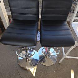 Black Bar Stools - Like New - Set Of 2