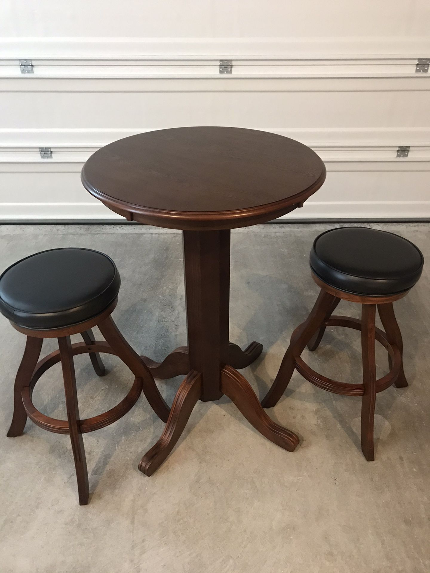 Solid Wood Swivel Bar Stools with high Top Table