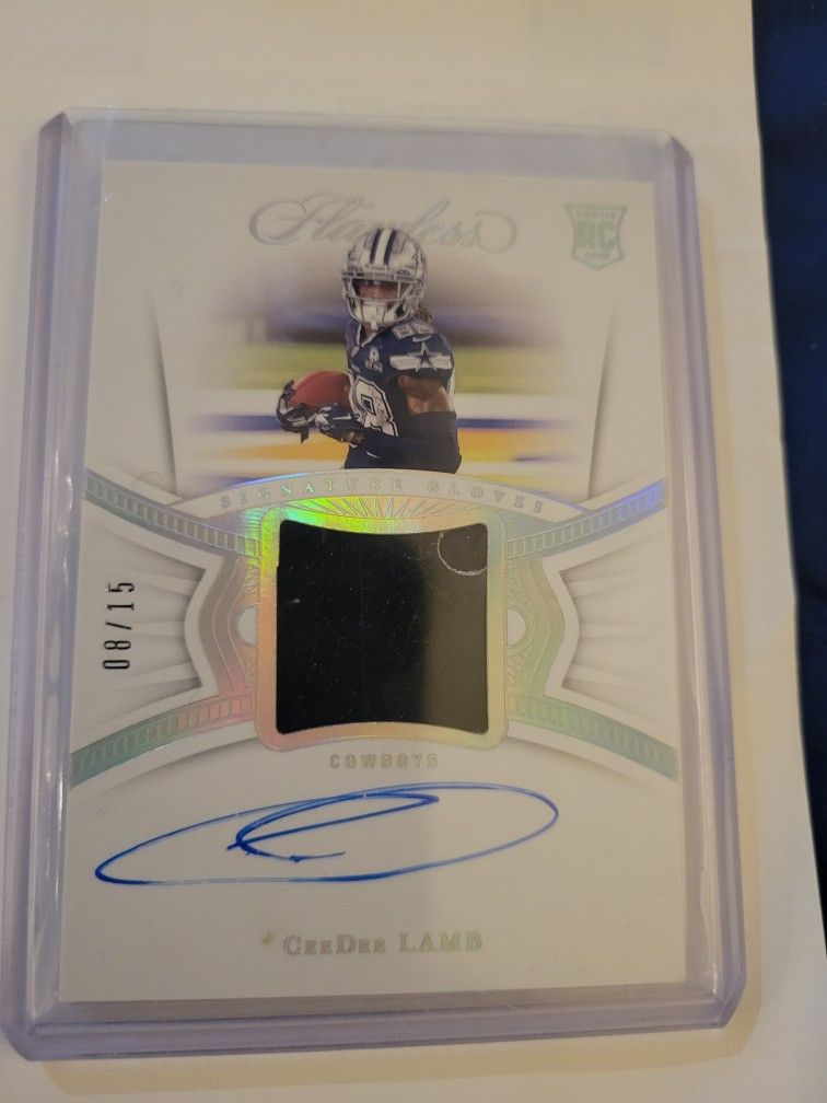 2020 Flawless RC ROOKIE Ceedee Lamb Signature Gloves Auto #/15