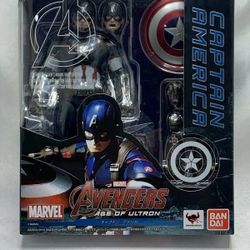 New BANDAI S.H.Figuarts Marvel Avengers Age Of Ultron Captain America Figure
