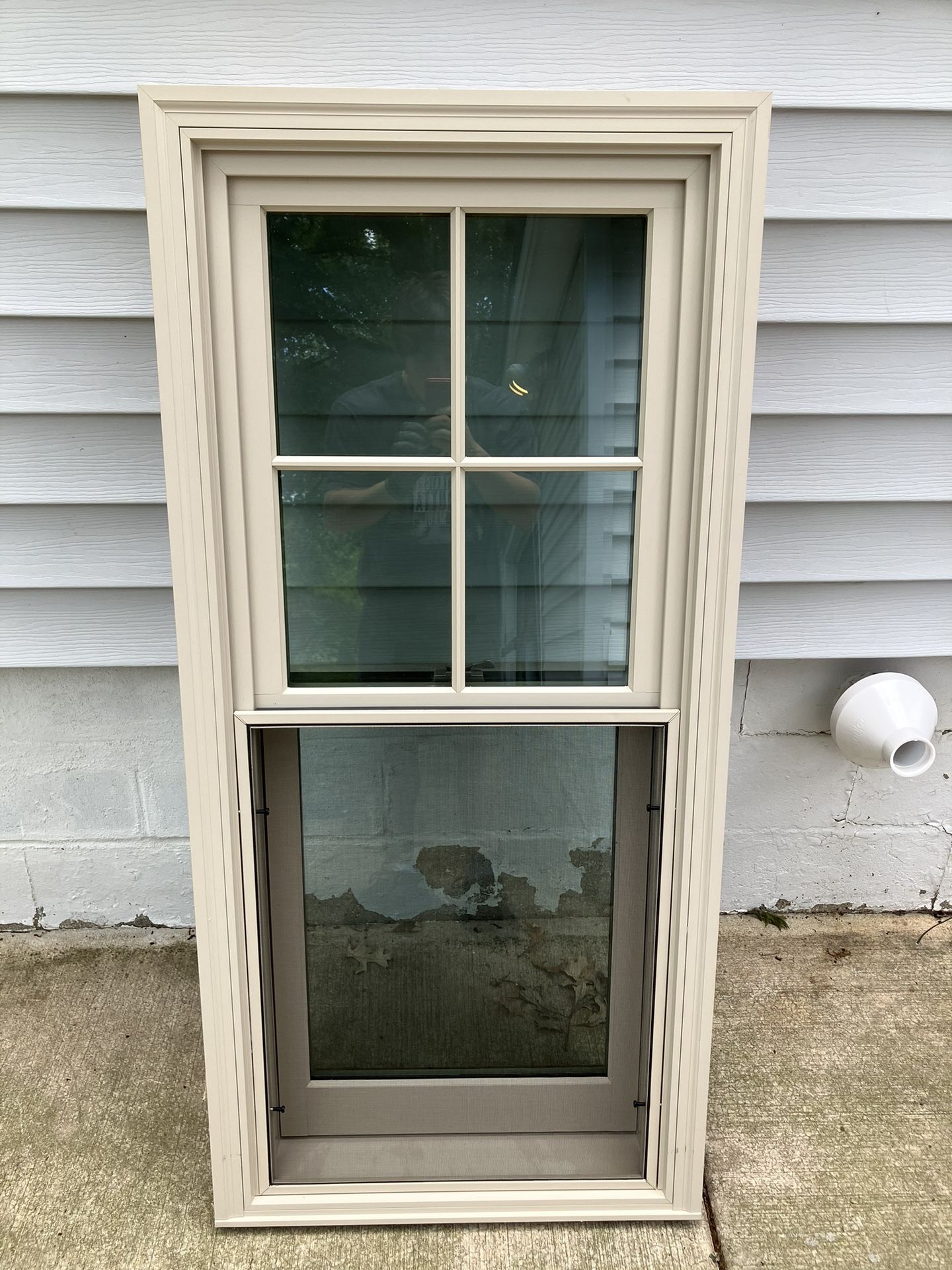 Marvin Double Hung Aluminum-Clad-Exterior Window (Pebble Gray)
