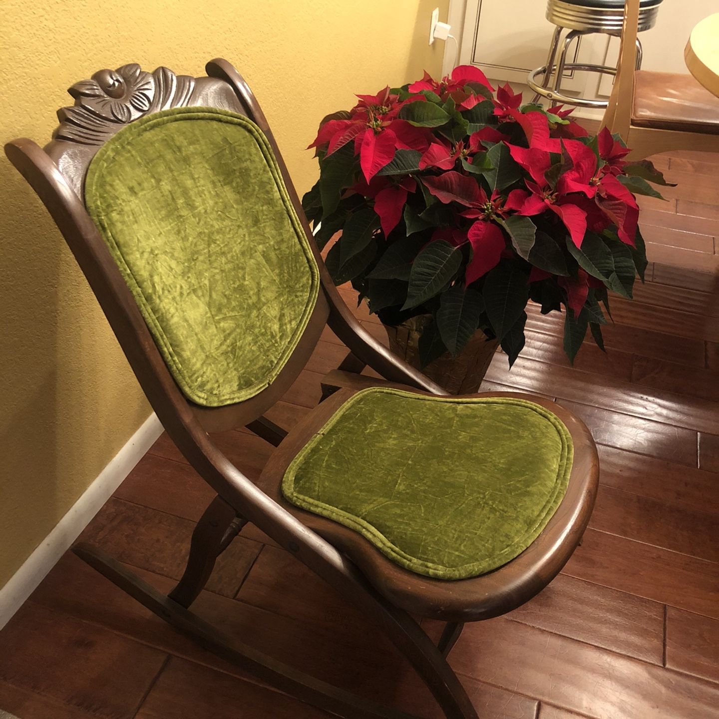 Antique Vintage Wood Folding Rocking Chair