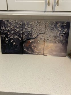 Tree canvas 3 pc set wall art