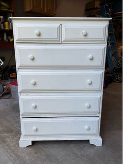 Dresser / Painted White Wood