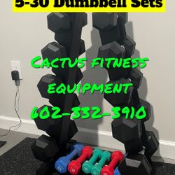 5-30 Dumbbell Set+ Dumbbell Rack + Delivery And Install Available