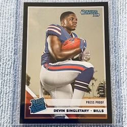 Devin Singletary 2019 Panini Donruss Rated Rookie Press Proof Black /10 SSP!