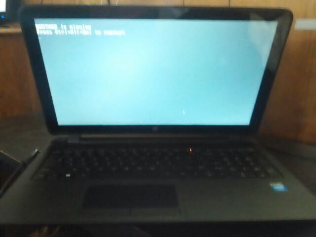 HP 15-f010wm 15.6" - Intel Celeron processor Windows 8.1 with 64bit 4GB Ram Touch-Screen 500GB Hard-Drive which failed and doesn't work.
