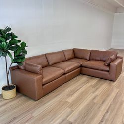 New Leather Cloud Couch Modular Sofa