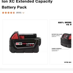 Milwaukee M18 XC 5.0Ah Battery