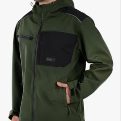 Ellobird Men's Softshell Durable Workwear Utility Hoodie Fleece Jacket Size XL 